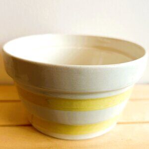 Carrigaline Yellow and White Striped Vintage Open Sugar Bowl